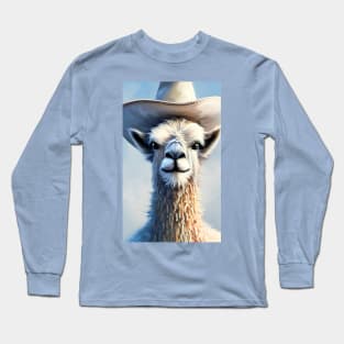 Alpaca wearing hat Long Sleeve T-Shirt